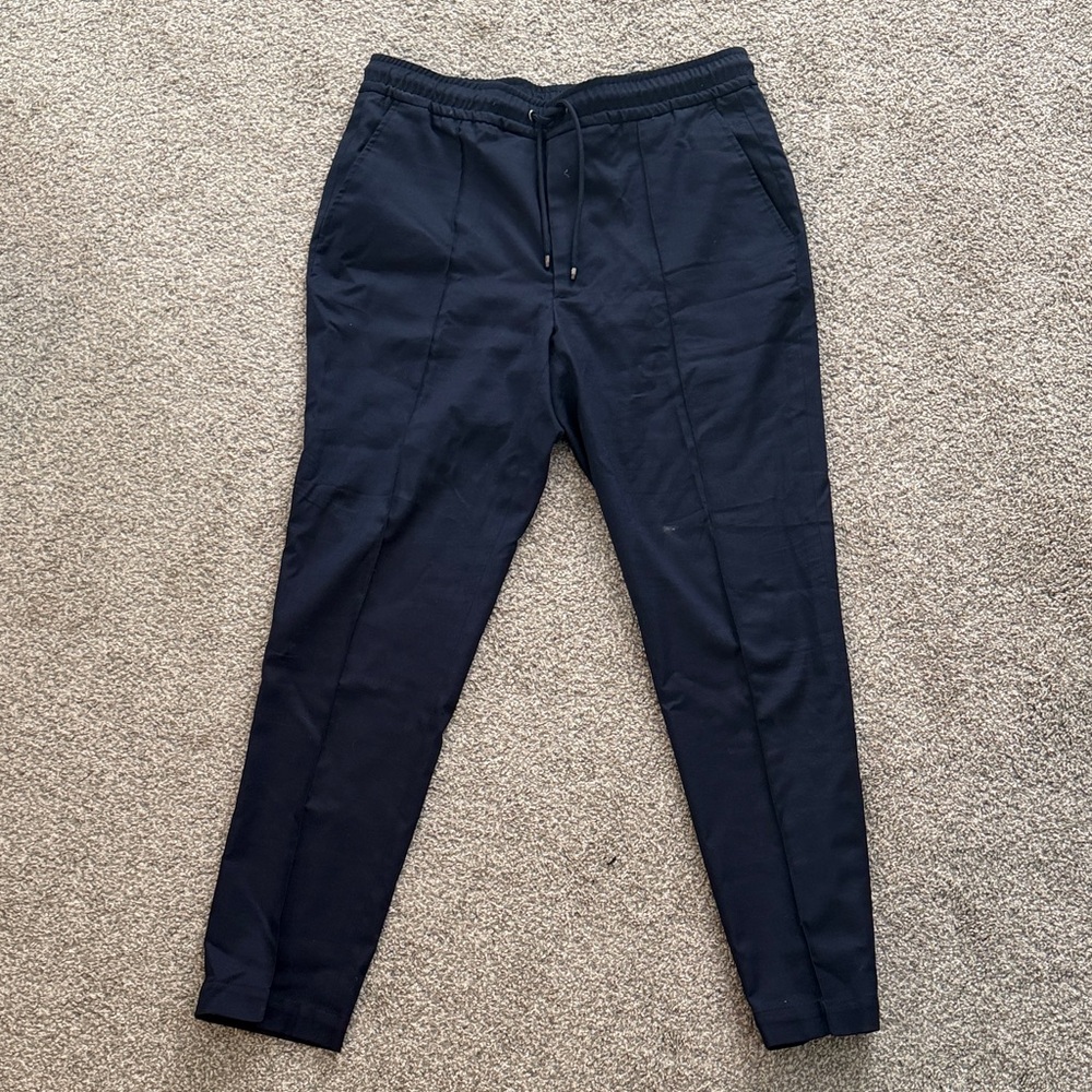 Isaia Dark Blue Drawstring Pants